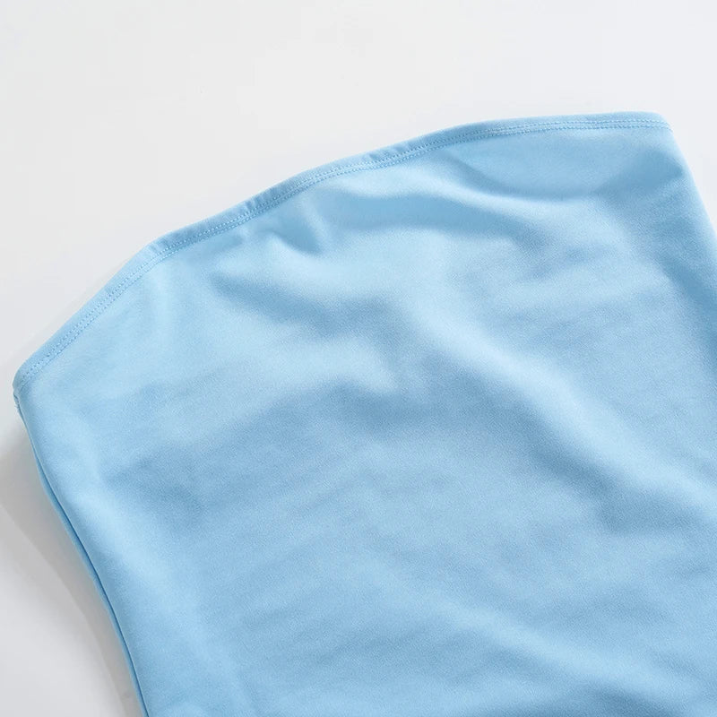 Maya Strapless Mini Dress - Light Blue