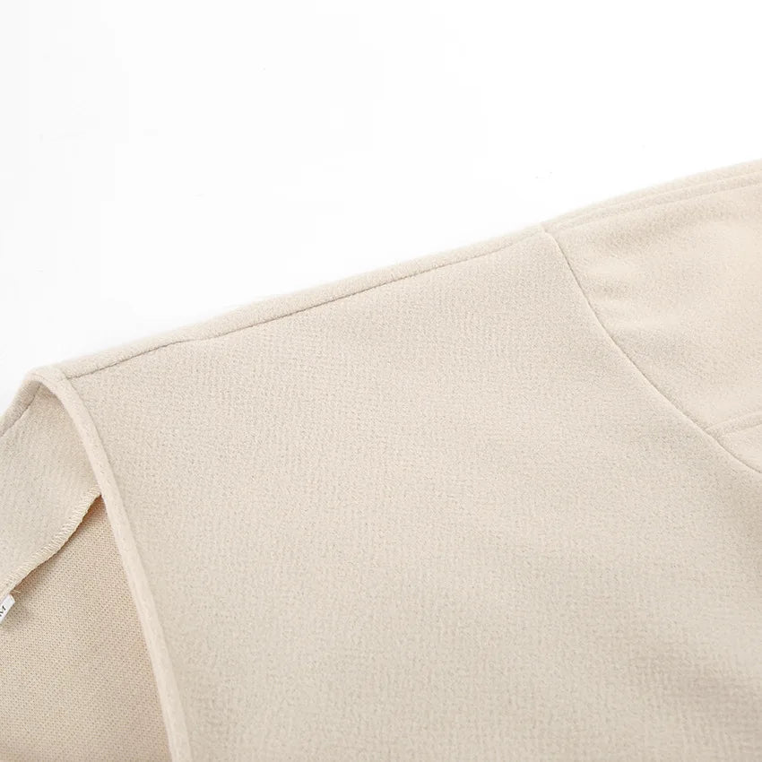 Elisa High Street V-Neck Tie Waist Coat - Beige