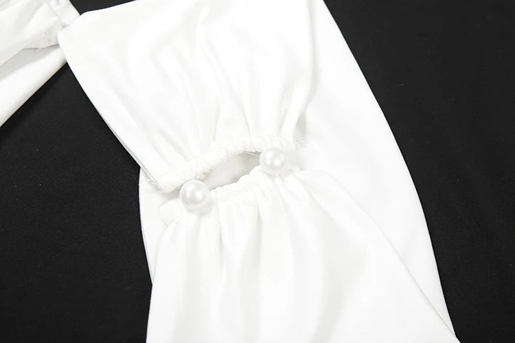 Lena Backless Tassel Bodycon Mini Dress - White