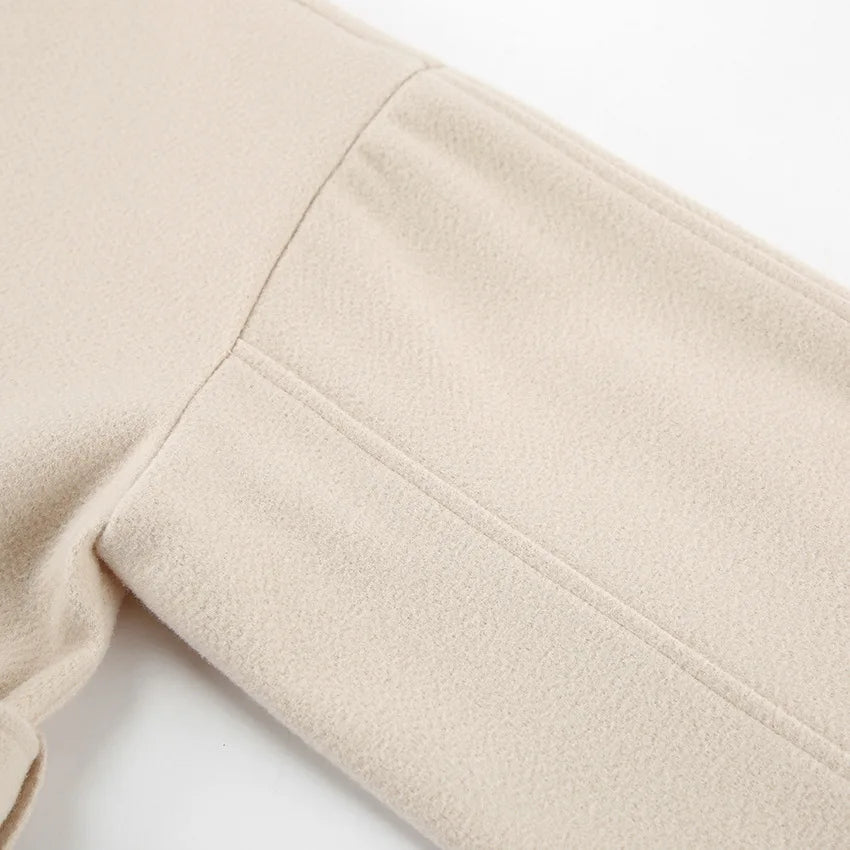 Elisa High Street V-Neck Tie Waist Coat - Beige
