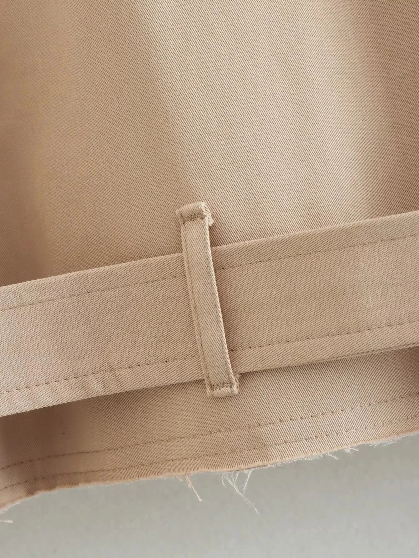 Lana Double Breasted Cropped Trench Coat - Khaki