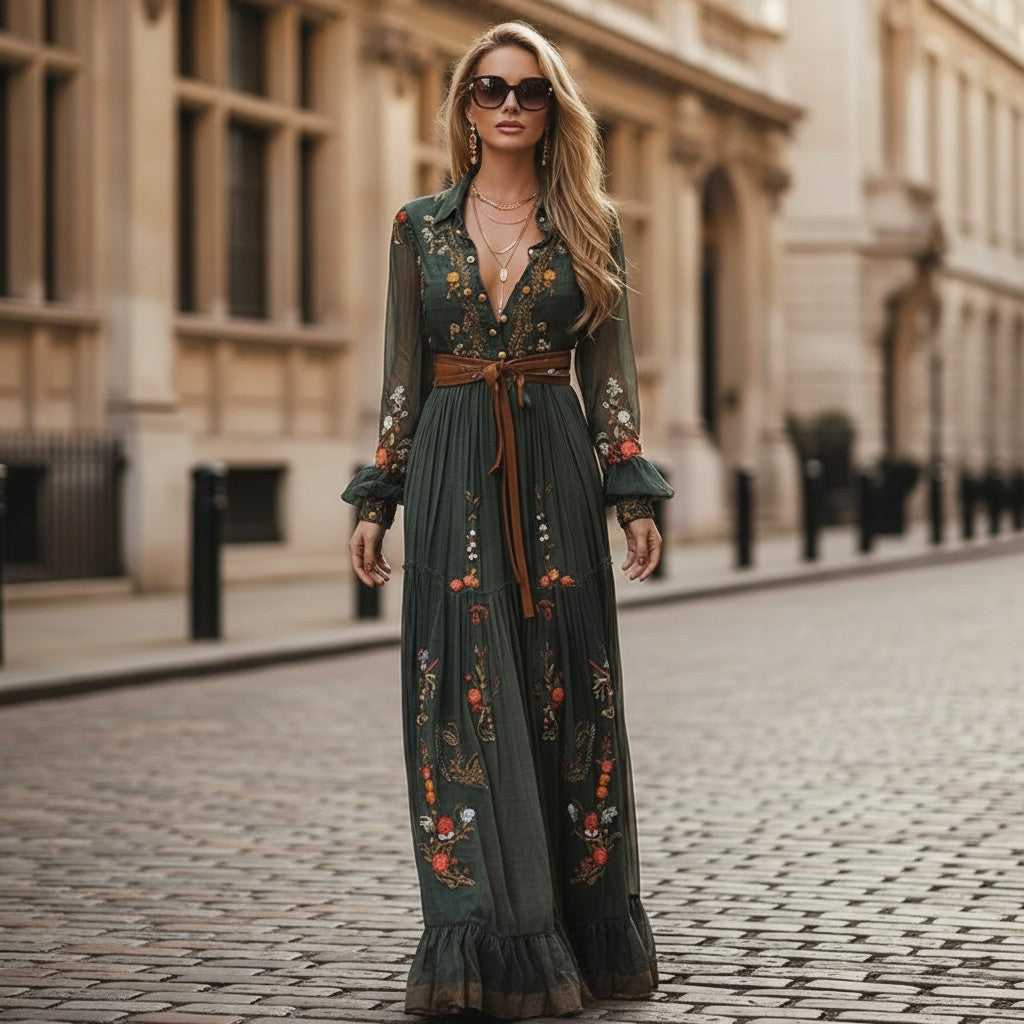 Keira Maxi Dress - Sage Floral