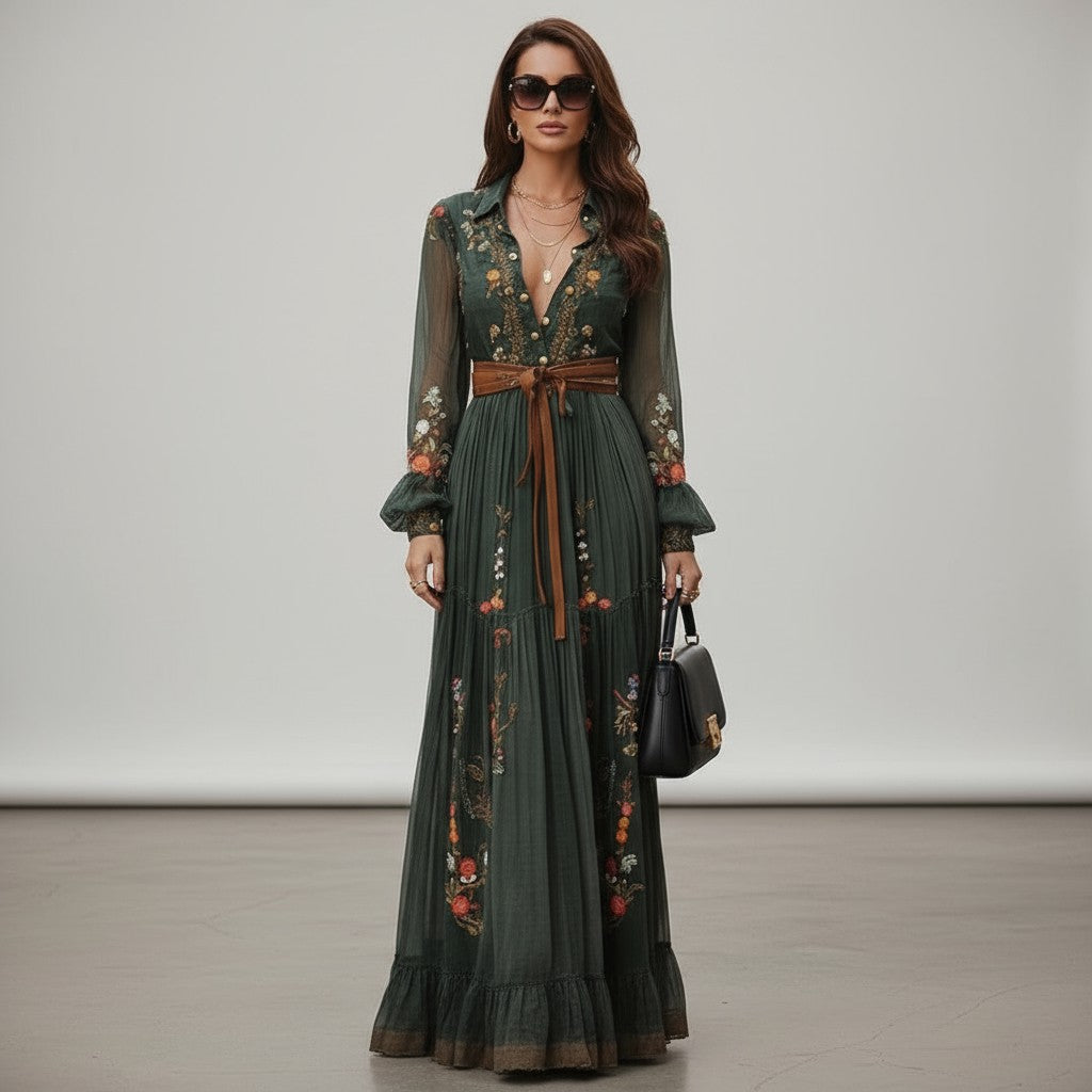 Keira Maxi Dress - Sage Floral