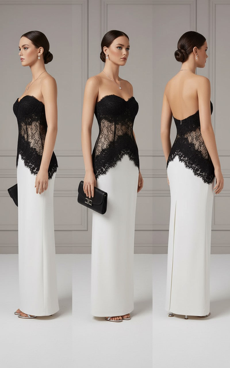 Stephany Maxi Dress - Blush / Black