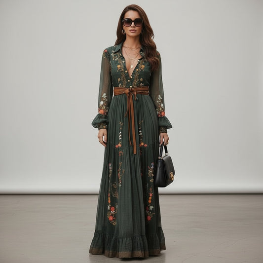 Keira Maxi Dress - Sage Floral